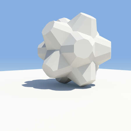 Abstract architecture  Render on the sky background