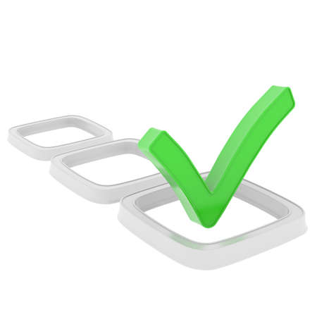 Checkboxes  Isolated render on a white の写真素材