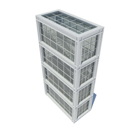 Architecture  staircase and windows  3d render  Top view
