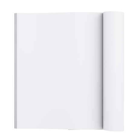 Open book  3d render isolated on white backgroundの写真素材