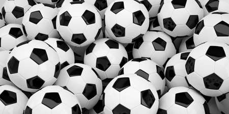 Group of soccer balls  The 3d renderingの写真素材