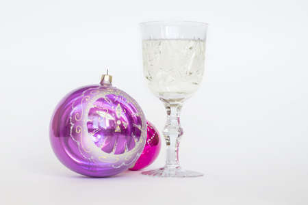Arrangement of Christmas tree decorations  white backgroundの写真素材