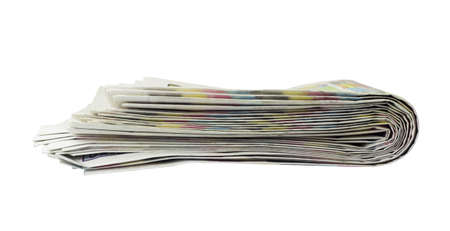 Stack of newspapers  Isolated on the white backgroundの写真素材