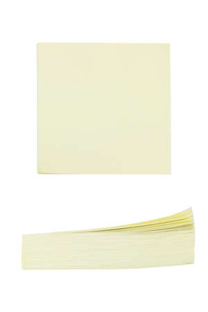 Office of yellow paper stickers  Isolated on white background