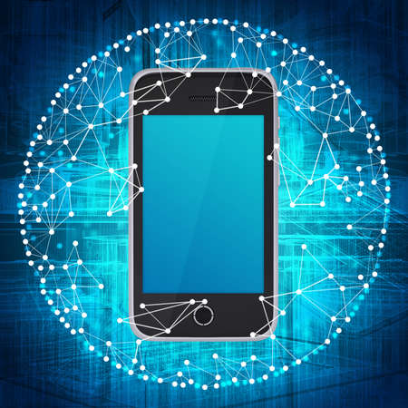 Smart phone and sphere consisting of connections  The concept connections