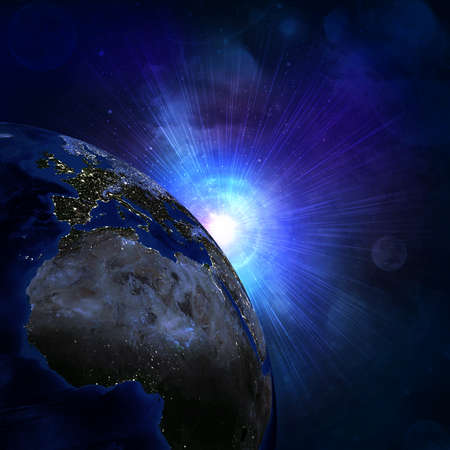 Night surface of the planet earth   