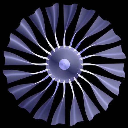 X-ray concept jet engine  Isolated render on a black background