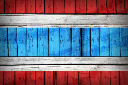Thailand flag painted on wooden boards  Grunge styleの写真素材
