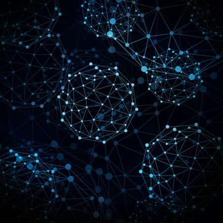 Wire frame sphere  Black background  Network concept