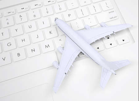 Airplane on the keyboard  View from above