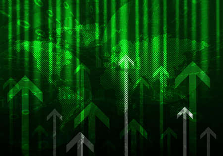 Glowing figures and arrows  Hi-tech technological backgroundの写真素材