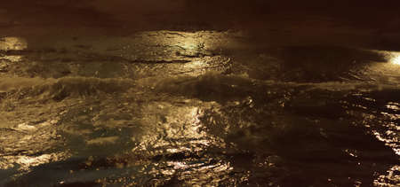 Night sea water close up  Top viewの写真素材