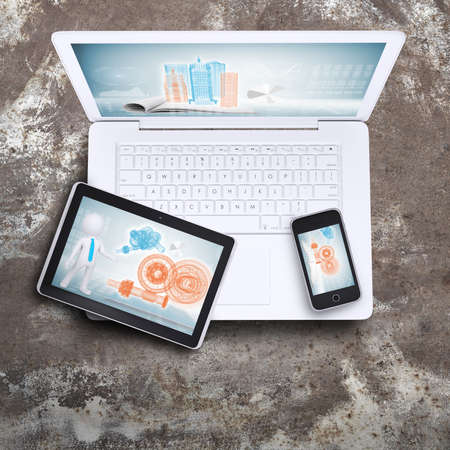 Laptop, tablet pc and smart phoneの写真素材