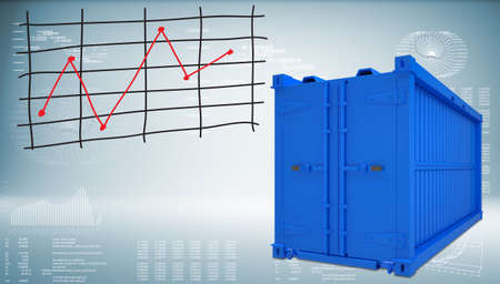 Shipping container with graph of price changes