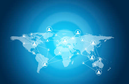 World map with people icons
