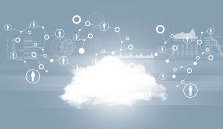 Cloud with network and graphs