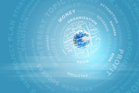 Earth with business wordsの写真素材