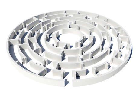 Model of labyrinth. Isolated on white backgroundの写真素材