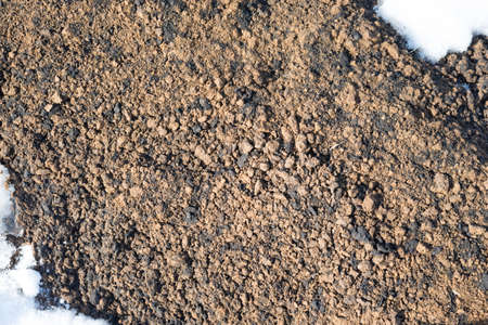 Abstract ground texture background with snow and stones