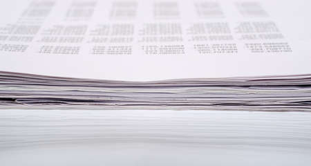 Ream of paper with numbers on isolated white background