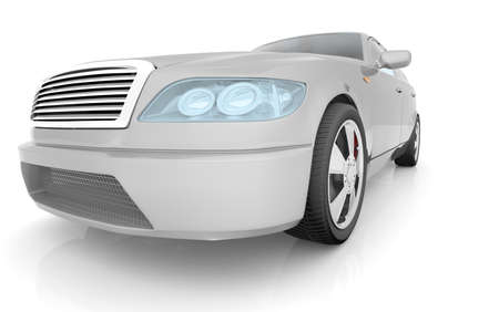 Car model on isolated white background, close-up viewの写真素材