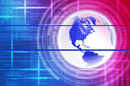 Abstract colorful background with Earth and numbers.
