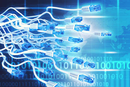 Abstract background with wires, numbers and figures