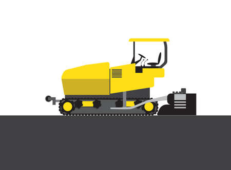 Colorful steam roller on white and grey background. Vector illustrationのイラスト素材