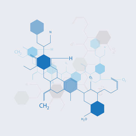 Colorful chemical chain with letters. Vector illustration