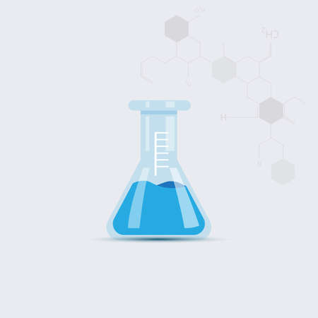 Medicine glass with chemical chain. Vector illustrationのイラスト素材