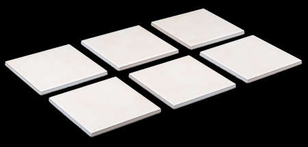 Set of tiles on black backround, side viewの写真素材