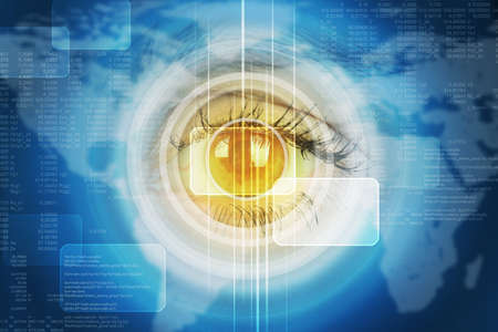 Abstract background with human eye and circles