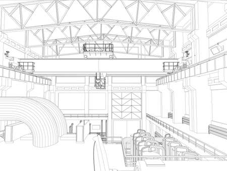 Illustration of equipment for heating system on white, front viewのイラスト素材