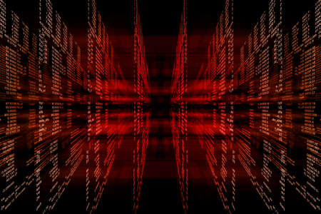Red Digital Abstract background with numbers and light