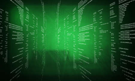 Matrix background with the green symbols and figures