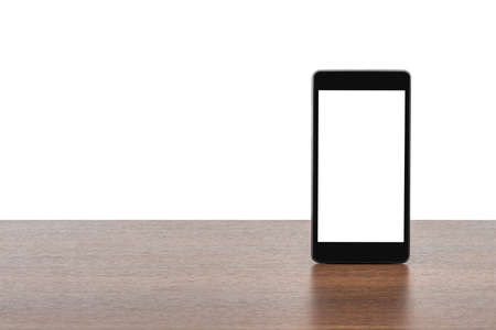 Smartphone with blank screen isolated on white background
