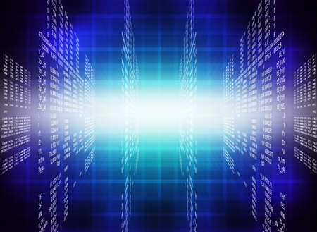 Abstract blue and violet background with light spots and numbers