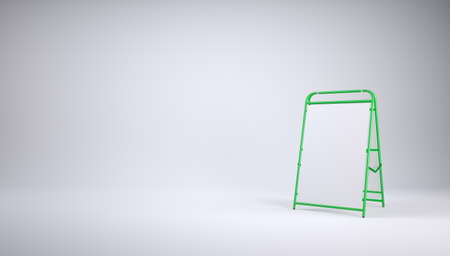 Sandwich board on grey empty studio. 3d illustrationの写真素材