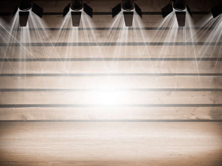 Illuminated empty concert stage with white light. 3D illustrationの写真素材