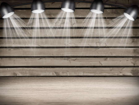 Illuminated empty concert stage with white light. 3D illustrationの写真素材