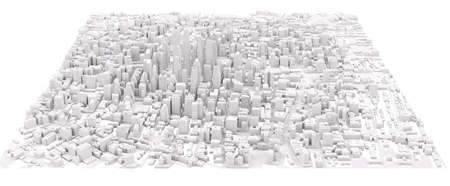 White modern city. Isolated on white. 3D renderingの写真素材