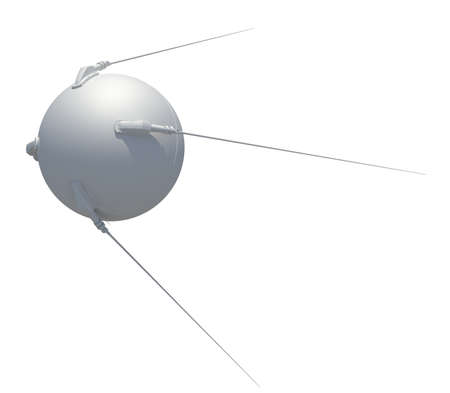 3d rendering satellite isolated on white backgroundの写真素材
