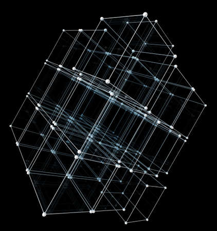Abstract cubes. Network connection background