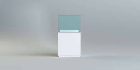 Empty glass showcase for exhibit
