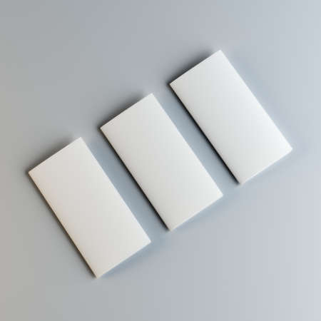 Three blank fliers or leafletsの写真素材