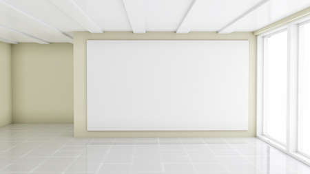 Blank White Billboard in Showroom