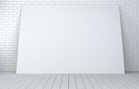 Blank white paper poster at roomの写真素材