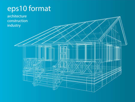 House wire frame structure.のイラスト素材