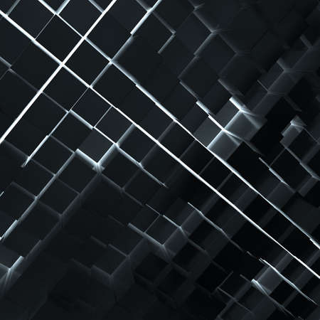 Abstract background from dark cubesの写真素材