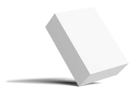 White Blank packaging cardboard box is tiltedの写真素材